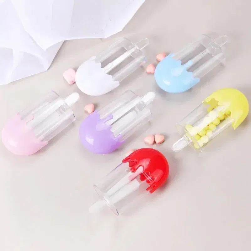 Color: Olive, Gift Box Size: Other - 12pcs Creative Cute Plastic Ice Cream Candy Boxes for Wedding Baby Shower Children Birthday Party Candy Container Sweets Case