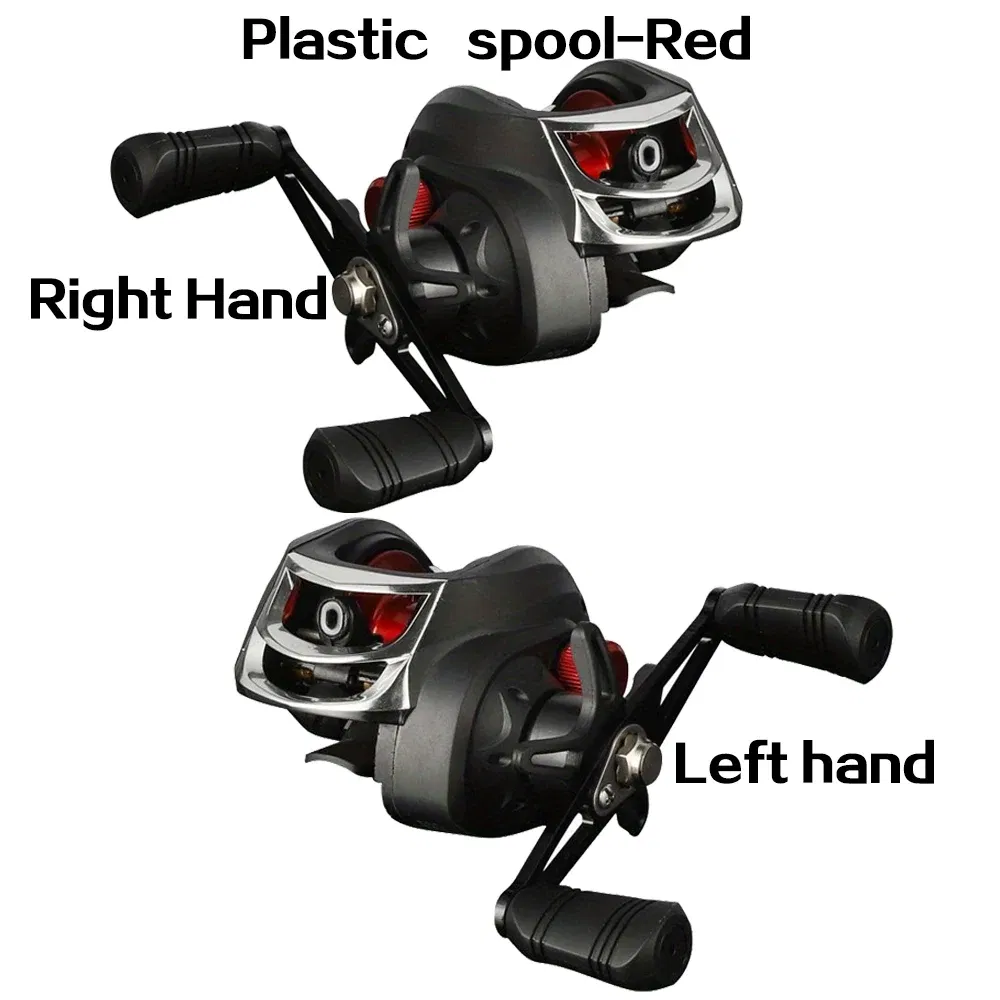 Color: Red, Use Mode: Left Hand, Bearing Quantity: 18 - BILLINGS Baitcasting Reel AK Series,7.2:1 Gear Ratio 18+1BB,18LB Max Drag,Shallow Spool,For Freshwater Saltwate