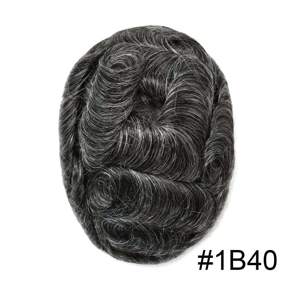 Toupee Color: 1B40#, Toupee Density: 90%, Length: 6 inches, Ships From: CHINA, Toupee Size: 8x10 - Men Toupee Hair Systems Ultra Thin Skin 0.06MM V-LOOP Capillary Prosthesis Invisible Hairline Real Human HairPieces Hair Units
