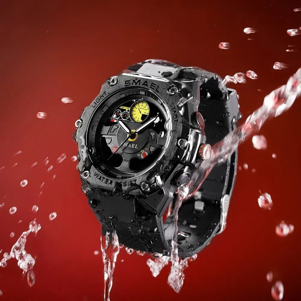 Color: Green - SMAEL Brand Waterproof Dropshipping Watch Alarm Clock 8092 Young Fashion Quartz Sport Wristwatches