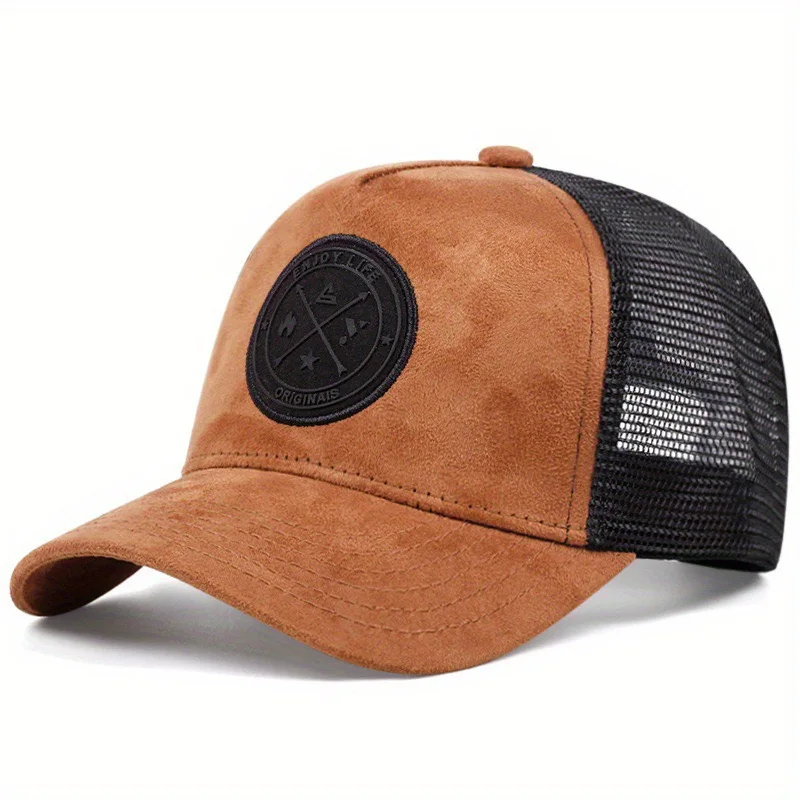 Color: GRAY, Size: Adjustable - Hot Sale Unisex Cap ENJOY LIFE Letter Patch Baseball Caps Men Women Trucker Hat