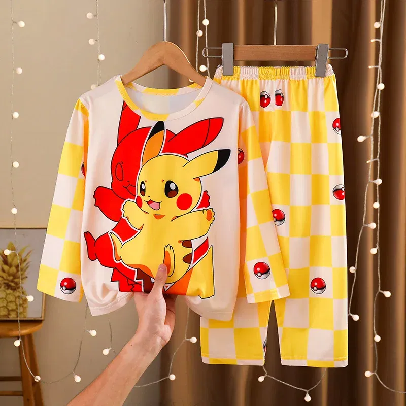 Color: army green, Kid Size: 4T - 2pcs/set New Disney Stitch Children Pyjamas for Boys and Girls Sets Kid Minnie Home Wear Travel Casual Sleepwear Suit Cute Gift