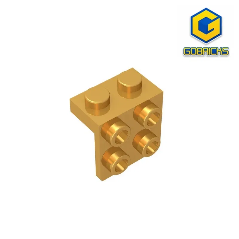 Color: Yellow - Gobricks GDS-641 ANGLE PLATE 1X2 / 2X2 compatible with lego 44728 21712 92411 children's toys Assembles Building Blocks
