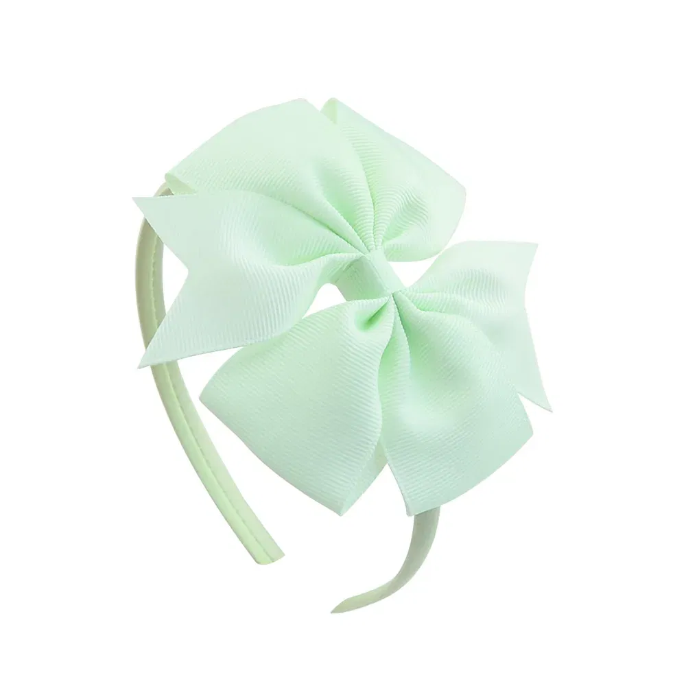 Color: Dark Yellow - 1 Piece Ribbon Handmade Hair Bows Hairbands for Baby Girls 20 Colors Cute Bowknot Solid Headband Headwear Baby Hair Accessories