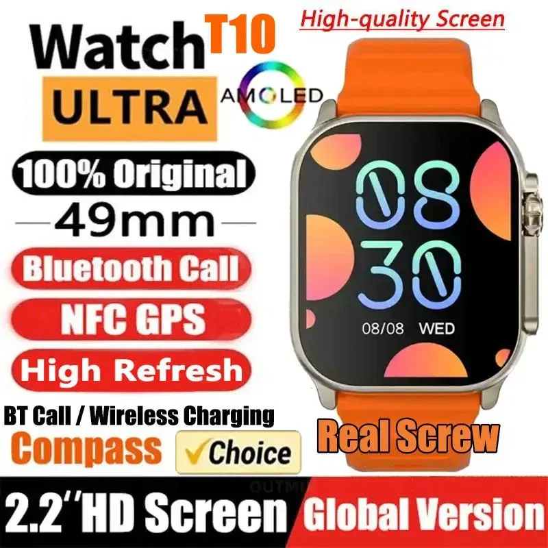 Color: WHITE - New Smart Watch 9 Ultra Gen 2 Watch Ultra IWO Watch Ultra NFC Smartwatch Series 9 Bluetooth Call 2.2 Inch Wireless Fitness Watch