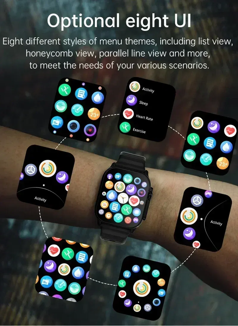 Color: WHITE - New Smart Watch 9 Ultra Gen 2 Watch Ultra IWO Watch Ultra NFC Smartwatch Series 9 Bluetooth Call 2.2 Inch Wireless Fitness Watch