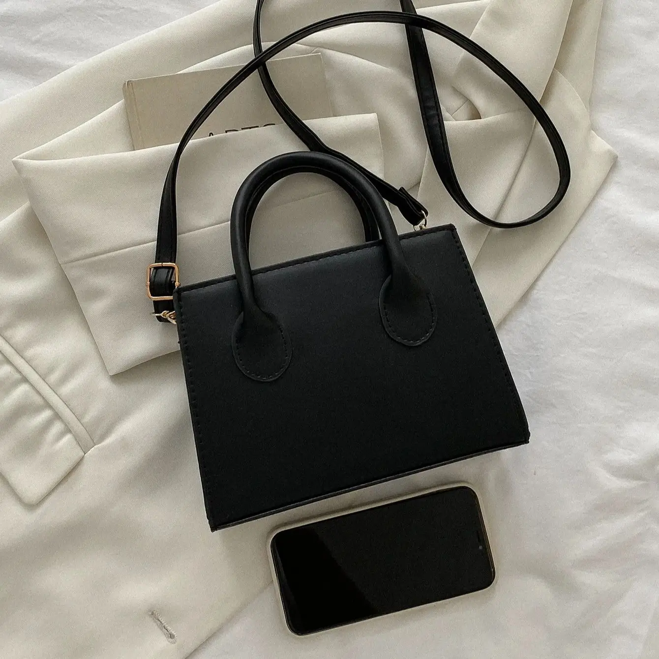 Color: Beige - PU Leather Casual Crossbody Bags for Women Ladies Luxury Designer Tote Handbag Female Large Capacity Travel Shoulder Bag Sac