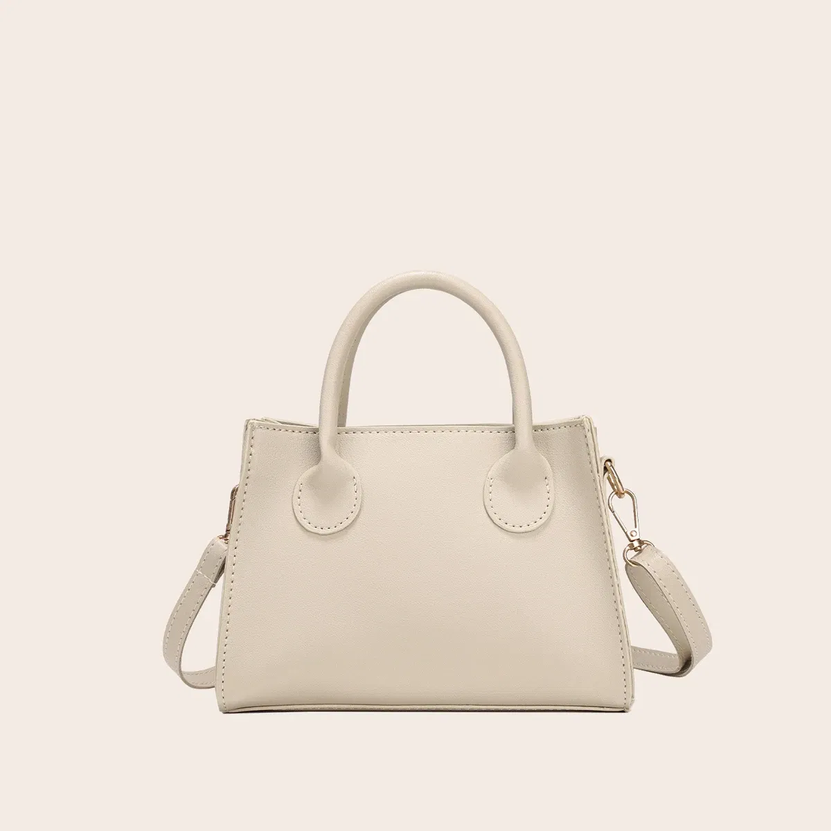 Color: Beige - PU Leather Casual Crossbody Bags for Women Ladies Luxury Designer Tote Handbag Female Large Capacity Travel Shoulder Bag Sac