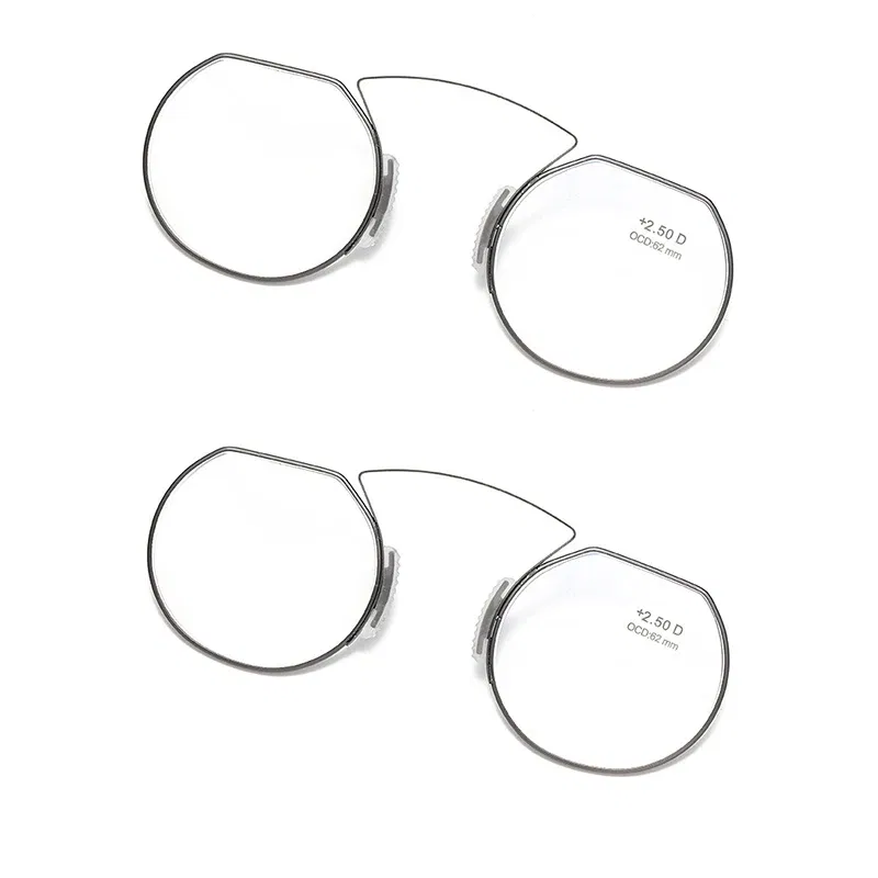 Frame Color: green, Eye Prescription: +200 - Women Clip Nose Reading Glasses Anti Blue Light Presbyopic Glasses Men Portable Men's Eyeglasses Anti-Lost Legless Bezel + Case