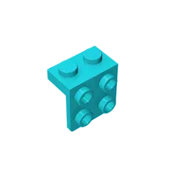 Color: RED - Gobricks GDS-641 ANGLE PLATE 1X2 / 2X2 compatible with lego 44728 21712 92411 children's toys Assembles Building Blocks
