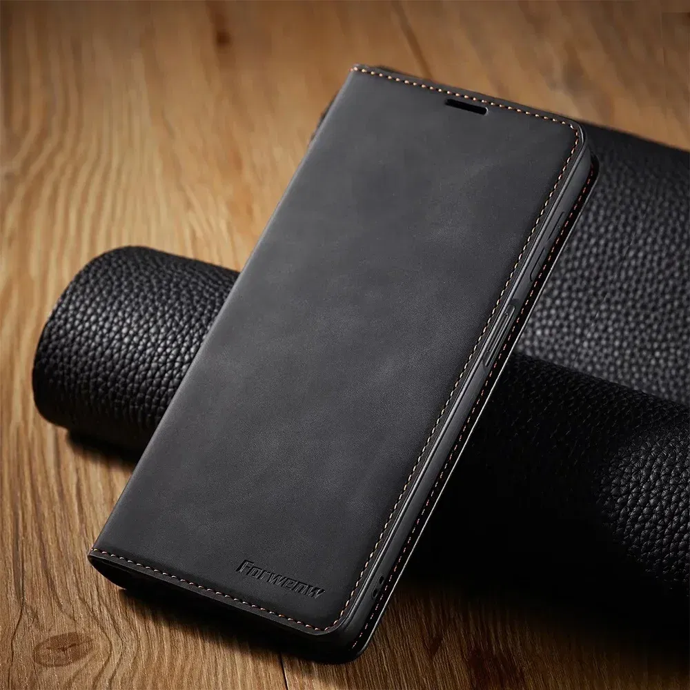 Color: black, Material: POLYESTER - Leather Case for Samsung Galaxy A54 A53 A34 A33 A14 A13 A15 A25 A12 A22 A32 A52s A6 A7 A10 A20e A40 A50 A70 A21s A31 A41 A51 A71