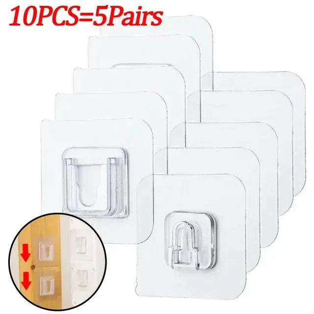 Color: Bronze - Double-Sided Adhesive Wall Hooks Hanger Strong Transparent Suction Cup Sucker Hooks Kitchen Bathroom Storage Plug Socket Holders