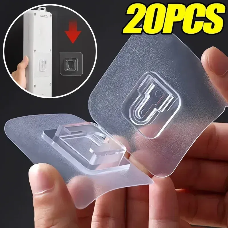 Color: Bronze - Double-Sided Adhesive Wall Hooks Hanger Strong Transparent Suction Cup Sucker Hooks Kitchen Bathroom Storage Plug Socket Holders