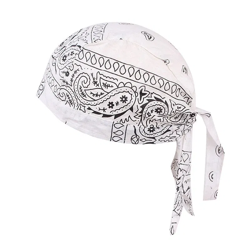Color: Brown - Cotton Cycling Pirate Bandana Men Women Headwraps Bike Headband Headcloth Sweat Wicking Beanie Hip-hop Turban Head Scarf