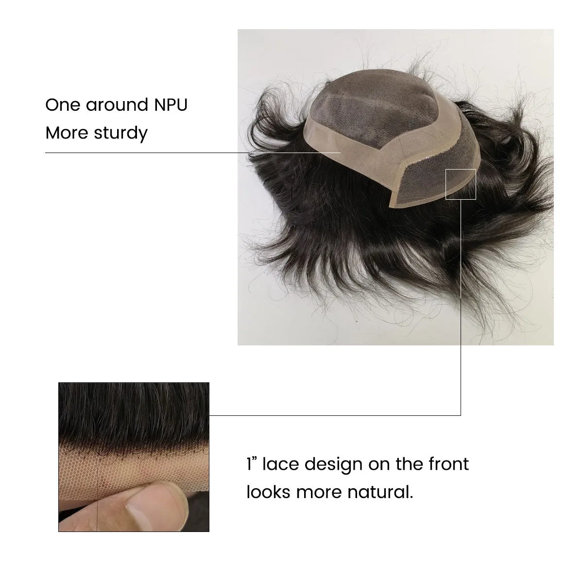 Toupee Color: 1b#, Toupee Density: 130%, Length: 8 inches, Ships From: CN, Toupee Size: 6x9, Toupee Design: free - Hywel 6 Inches Mono Lace Men Toupee Men Wig 100% Human Hair System Unit Male Wig Lace Front Mono Top Natural Hairline Toupee