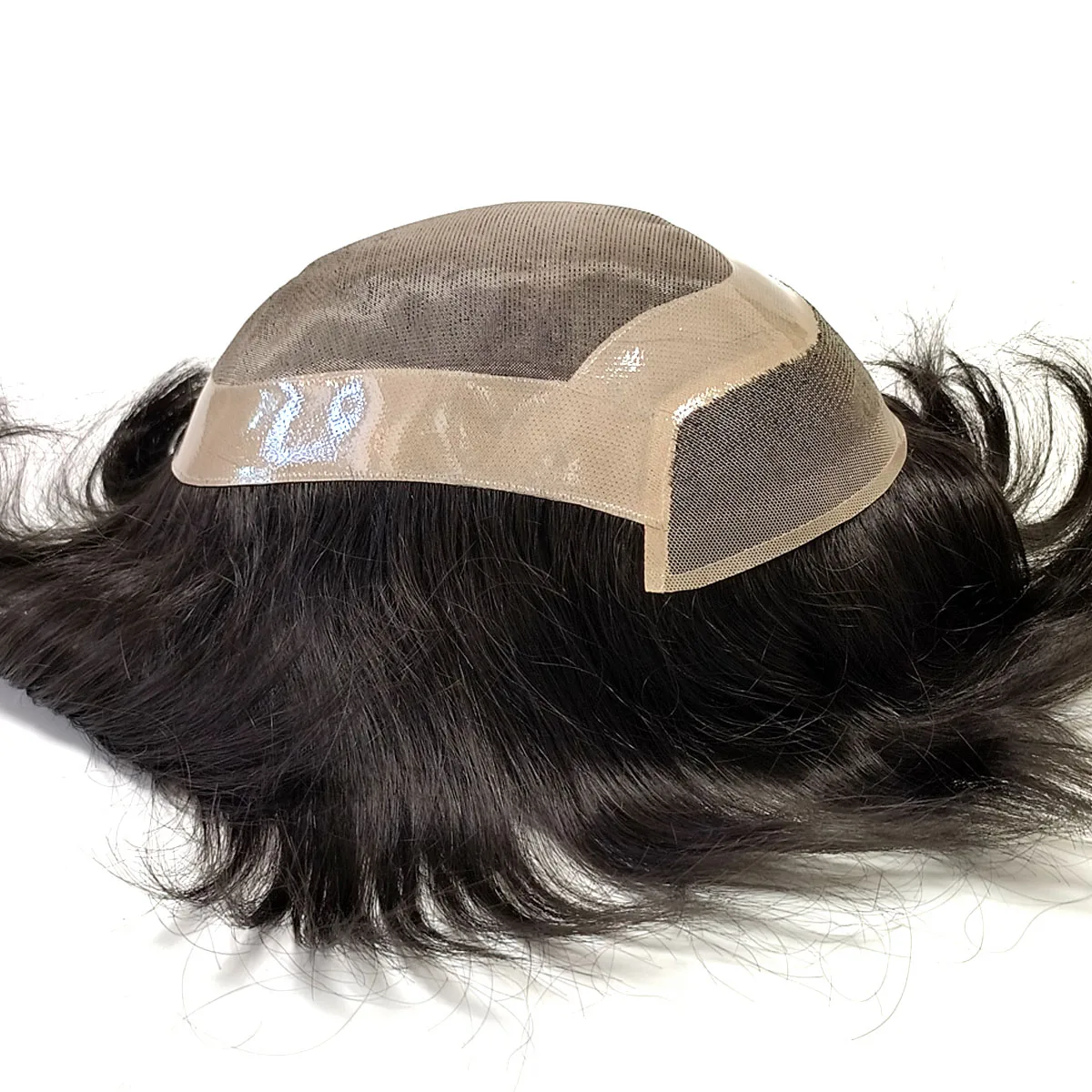 Toupee Color: 1b#, Toupee Density: 130%, Length: 8 inches, Ships From: CN, Toupee Size: 6x9, Toupee Design: free - Hywel 6 Inches Mono Lace Men Toupee Men Wig 100% Human Hair System Unit Male Wig Lace Front Mono Top Natural Hairline Toupee