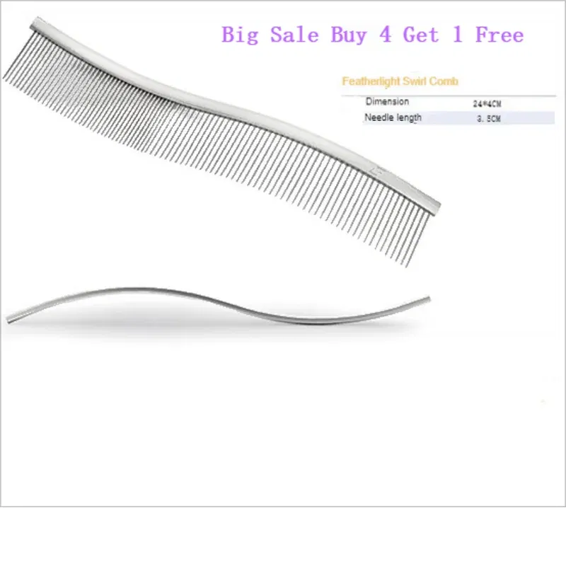 Color: Silver - S-26 Feather light Swirl Comb Dog cobra-shaped comb ?”브라 모?–‘ ?— Peinado para mascotas ? ?°с?‡?µск?° в ?„орм?µ ко?±р?‹ Buy 10 get 1 free