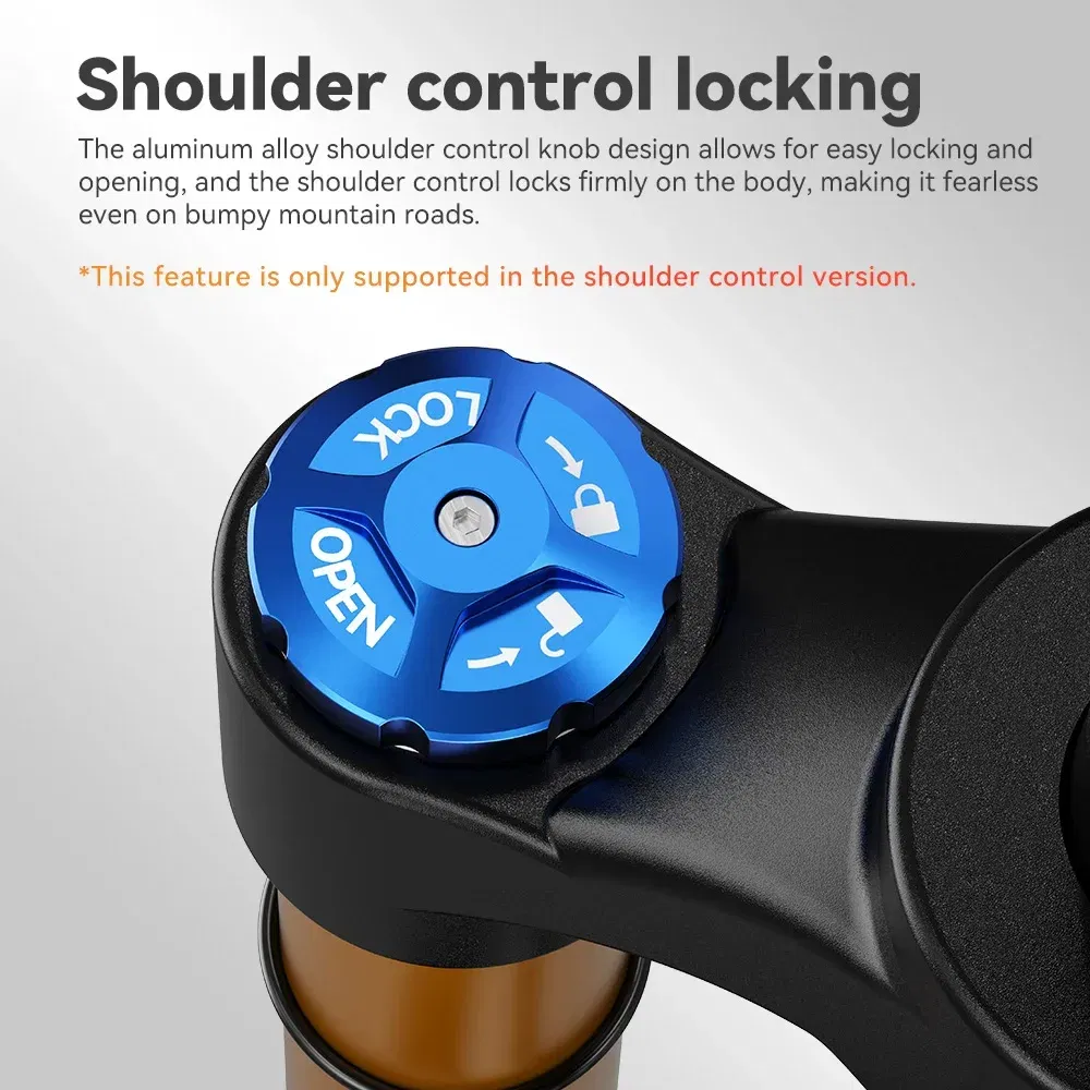 Color: black - TANKE Bike Fork Rebound Adjustable MTB Air Front Suspension 26/27.5/29 Inch 120mm Travel Quick Release Fork Bicycle Accessories