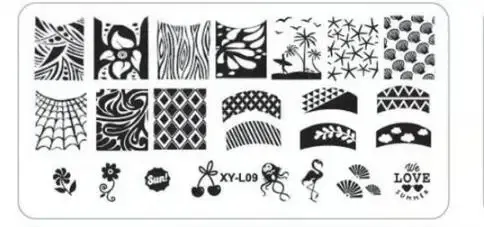 Color: Red - Kimcci Nail Stamping Plates Flamingo Nail Template Mandala Maple Leaf Stamp Nail Art Stamp Image Template Manicure Stencil Tools