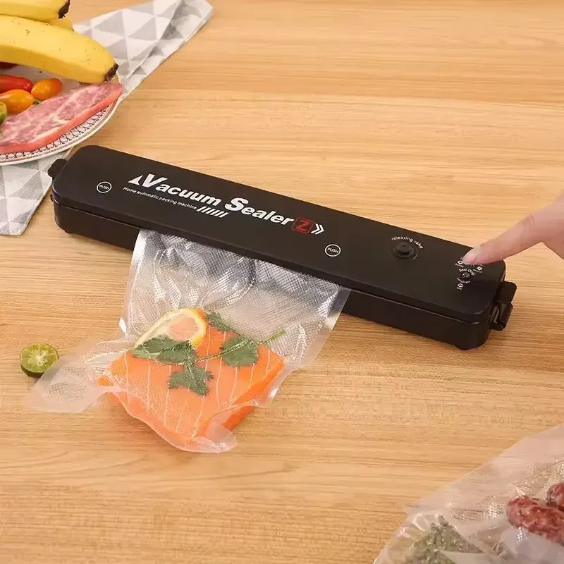 Color: Red - Automatic packaging machine food vacuum sealing machine portable household vacuum food sealing kitchen helper 220V