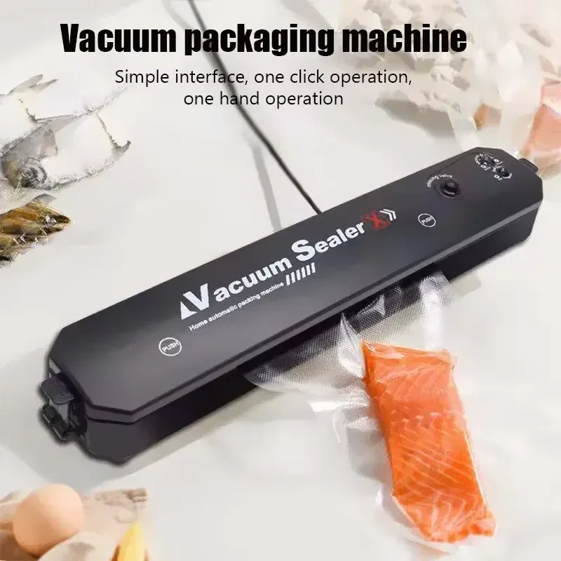 Color: Red - Automatic packaging machine food vacuum sealing machine portable household vacuum food sealing kitchen helper 220V