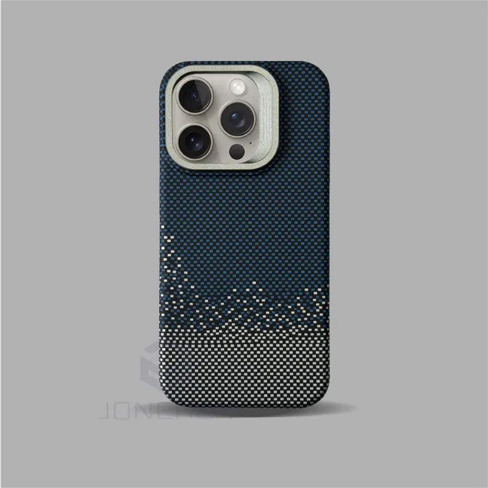Color: PURPLE, Material: Denim - Luxury Magnetic Stand Metal Lens Relief Carbon Fibre Pattern For Magsafe Case For iPhone 15 14 13 Pro Max Shockproof Back Cover