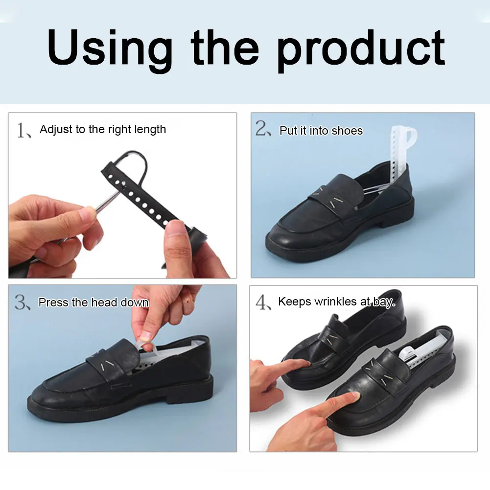Color: Silver - 1/2/3Pair Plastic Shoe Stretcher for Men Women Leather Shoes Adjustable Portable Shoe Tree Stretcher Boots Rack Anti-deformation