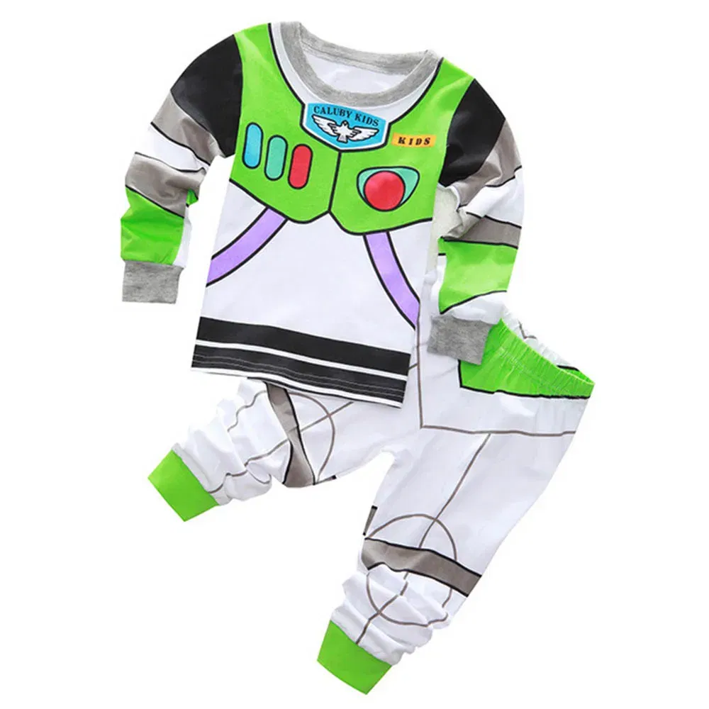 Color: GRAY, Kid Size: 7 - MINISO Disney Boys Girls Pajamas Sets Kids Toddler 2 to 3 4 5 6 7 Years Cotton Long Sleeve Spring Fall Children Homewear Pijamas