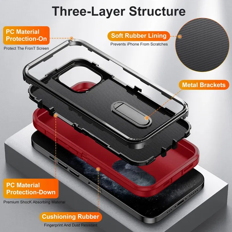 Color: Blue, Material: EVA - PKCASE Shockproof Case For iPhone 13 Mini 12 11 Pro Max 6 7 8 Plus Bracket Protective Cover For iPhone X XS XR SE 2020 2022