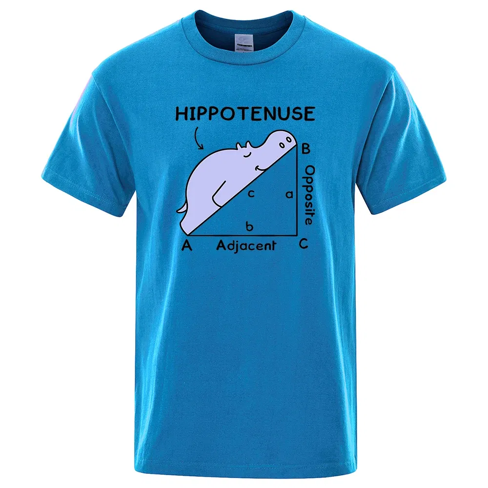 Color: ROYAL BLUE, Size: M - Hippotenuse Opposite Adjacent Funny Printed Men Women T Shirts Trigonometric Functions Cotton Short Sleeve Streetwear T-shirt