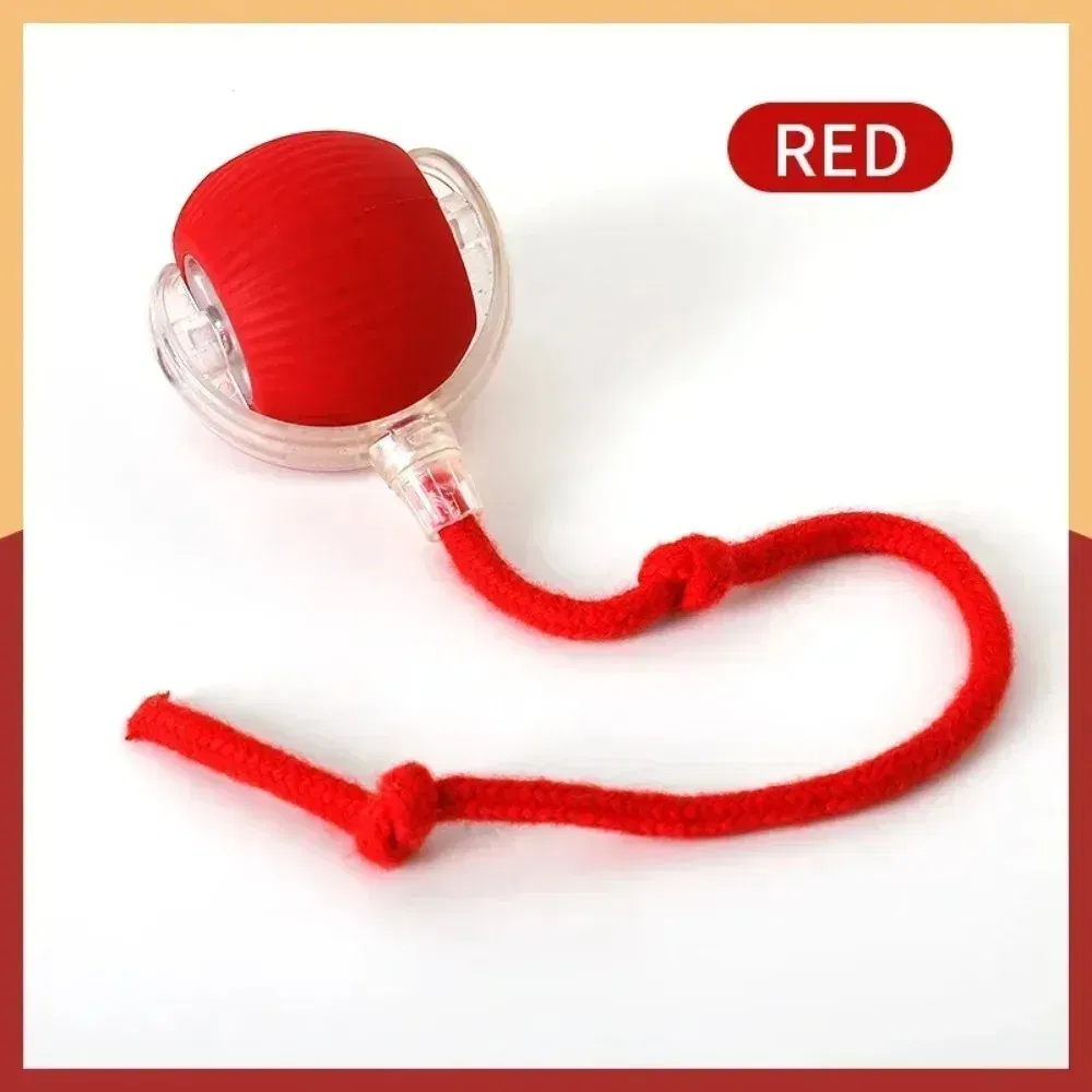 Color: WHITE - New Cat Interactive Ball Toy Automatic Rolling Ball Faux Tail Rechargeable Smart Pet Electric Toy Dog Cat Training Imitate Mouse