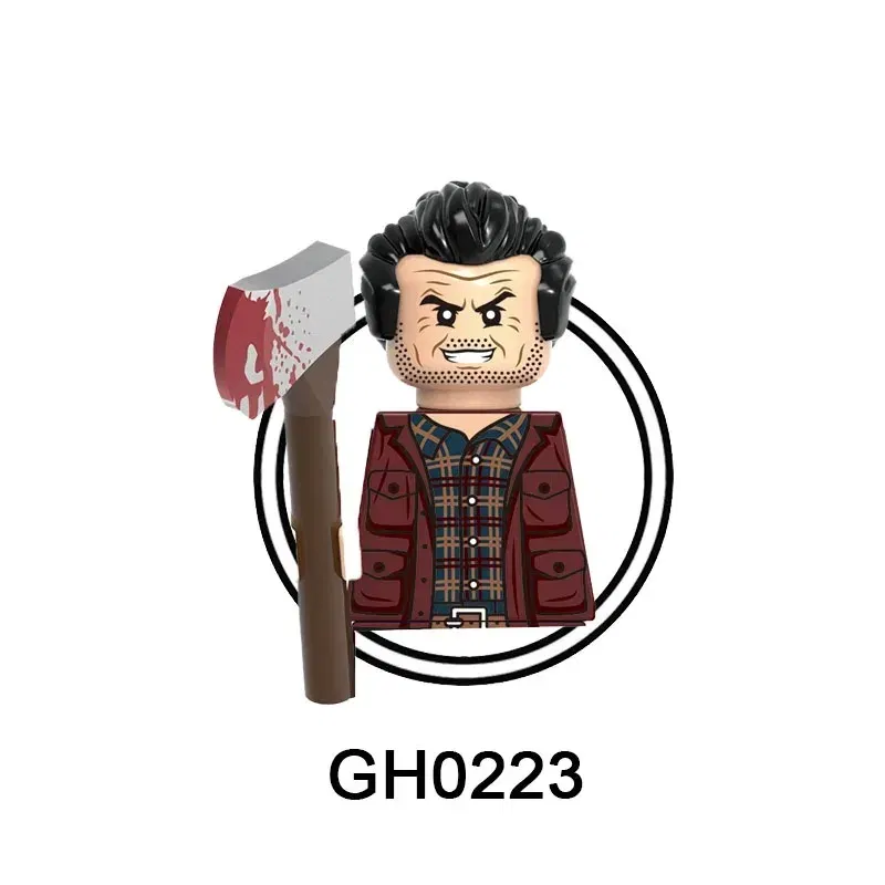 Color: light green - 2025 Building Blocks KF6173 KF6175 KF6176 Halloween Horror Jason Sally Leather Face Jack Character Figures Bricks Children Toys