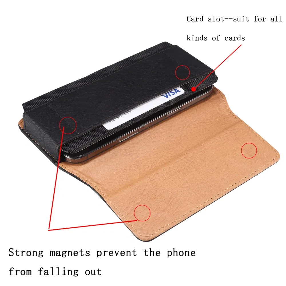 Color: Beige, Material: Cotton Fabric - Universal Leather Men Waist Bag For iPhone 15 14 13 12 Pro Max Samsung Galaxy S23 S22 Huawei Xiaomi Mobile Phone Belt Clip Cases