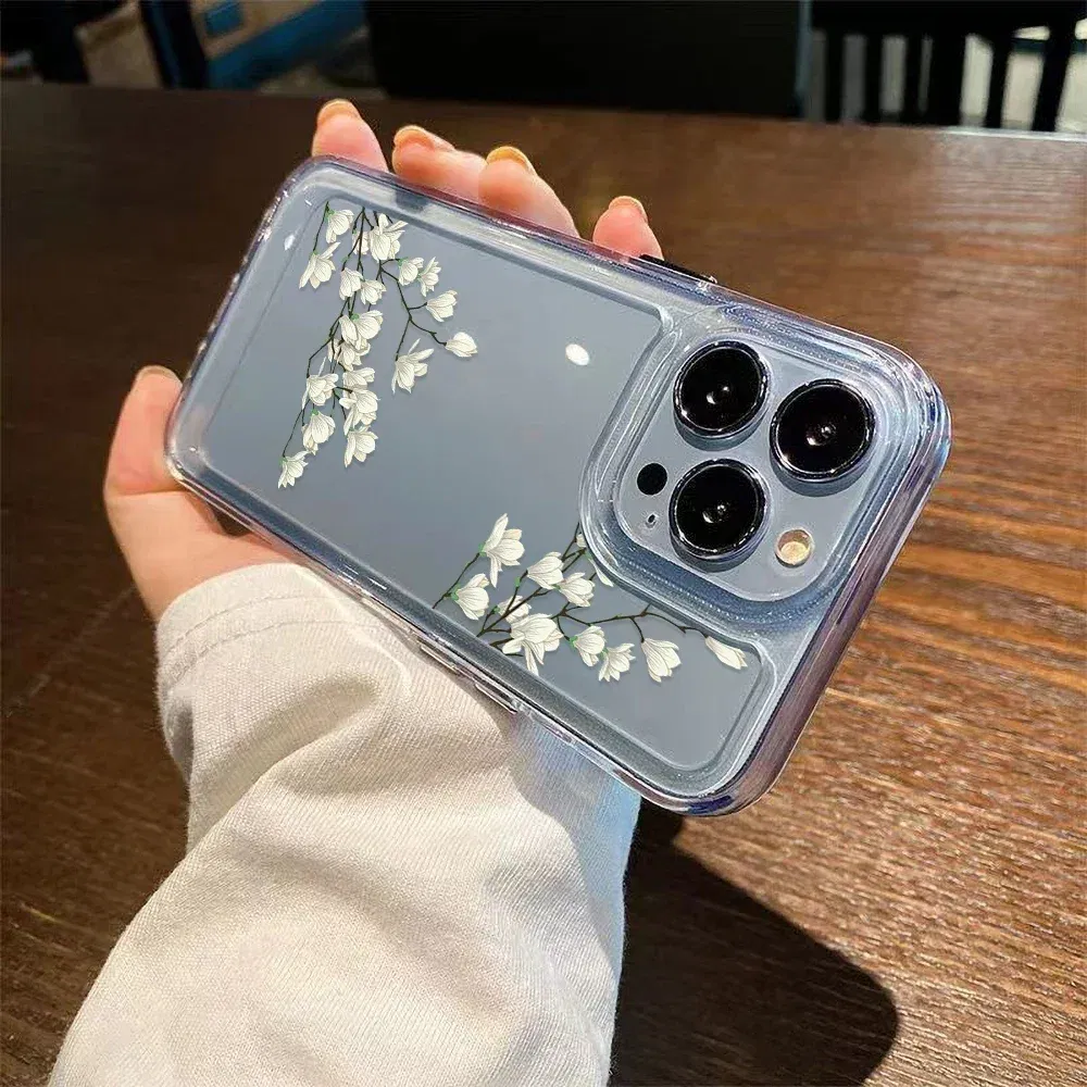 Material: GENUINE LEATHER, Color: Red - High Transparency Case iPhone 15 14 13 12 11 XSM XR X 6 7 8 Plus Case Jasmine Clear Case iPhone Aesthetic Korean Phone Case