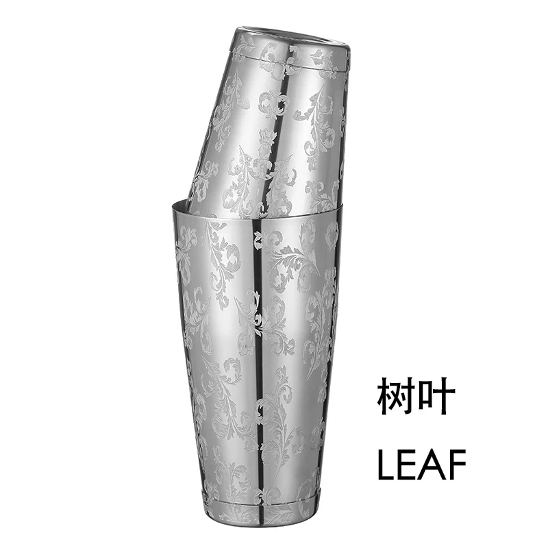 Color: grey - Stainless Steel Boston Shaker Bar Shaker with different Surface Finish -2 Piece Cocktail Shaker, 15-Ounce and 25-Ounce