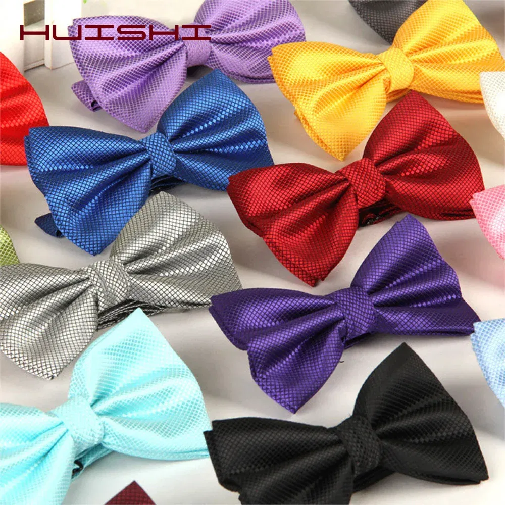 Color: Dark purple, Ships From: CN - HUISHI Bowtie Men Ties Fashion Butterfly Party Wedding Bow Tie For Men Women Candy Solid Color Bowknot Wholesale Accessories Tie