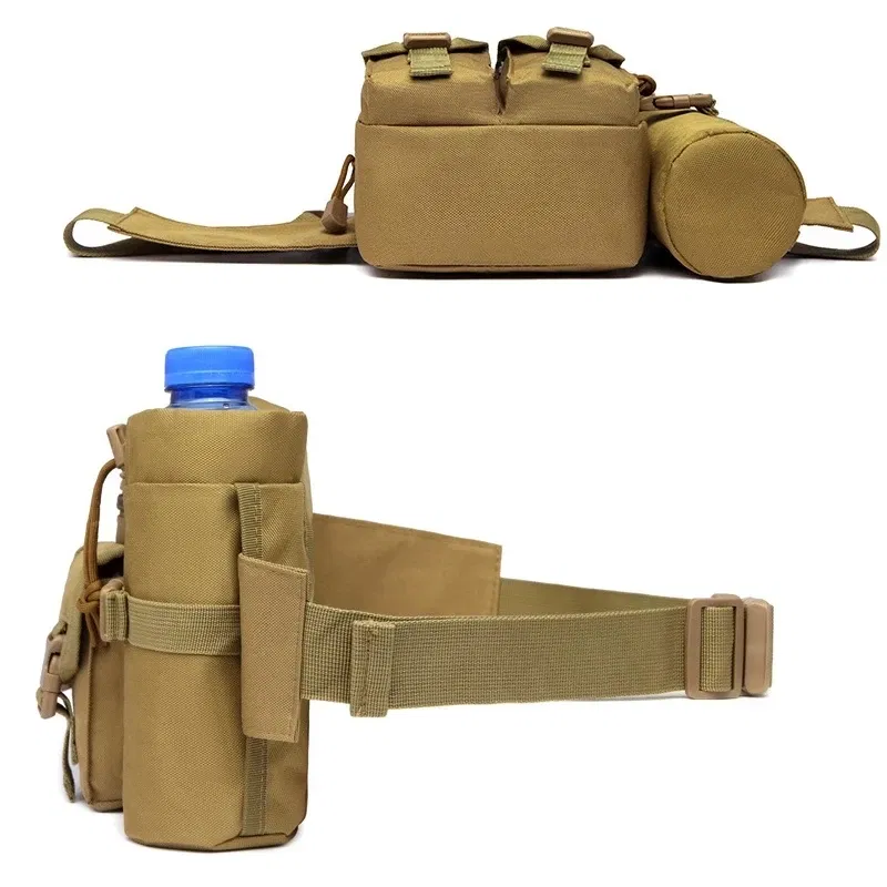 Color: Dark Grey - 2024 New Waist Pack Tactical Nylon Hiking Water Bottle Phone Bag Outdoor Sports Hunting Climbing Camp Belt Bag