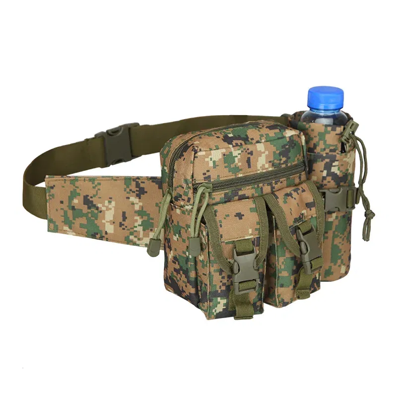 Color: Dark Grey - 2024 New Waist Pack Tactical Nylon Hiking Water Bottle Phone Bag Outdoor Sports Hunting Climbing Camp Belt Bag