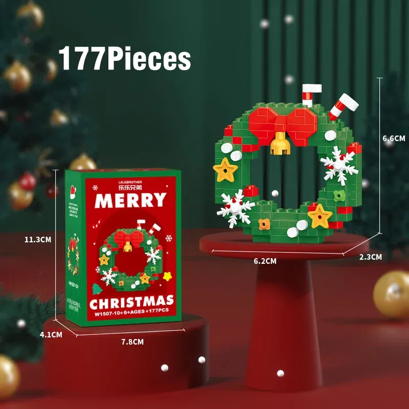Color: Chocolate - Santa Claus Building Blocks Christmas Bricks Gift Kids Toy Home Decoration Micro Particle Bricks Diy Assembly Games Xmas Gift