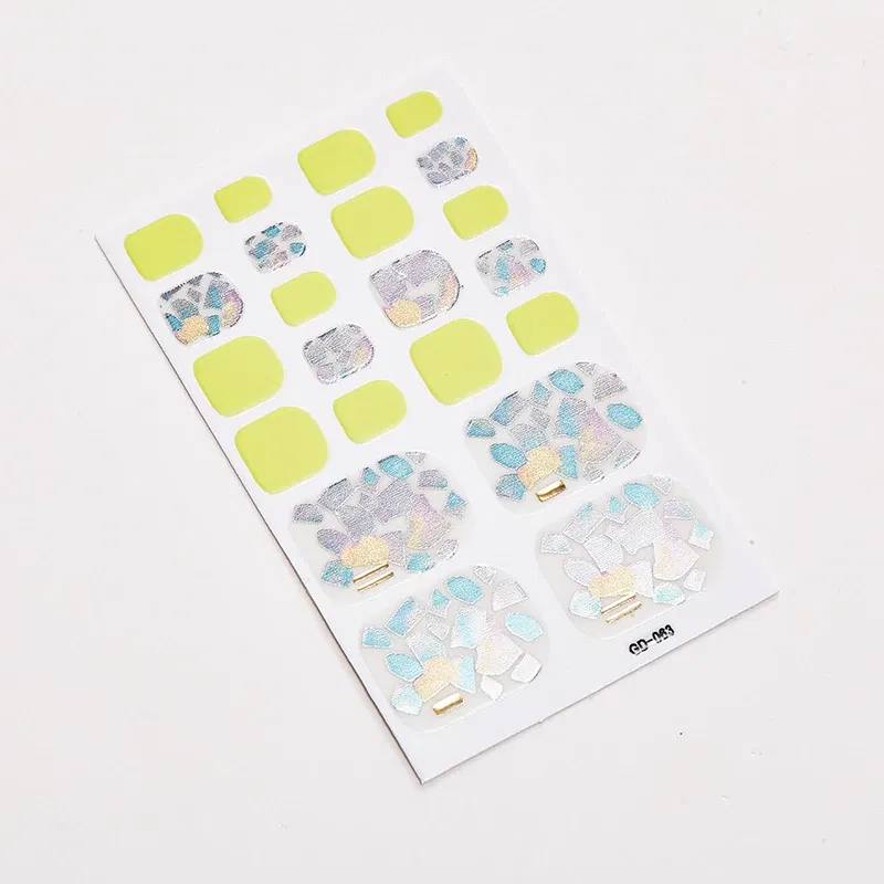 Color: Sliver - 22 Tips/Sheet Valentines Loveliness Full Cover Nail Stickers Fashion Nail Stickers Nail Sticker Set Designed Nail Tape Shiny