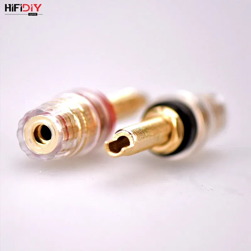 Color: WHITE, Bundle: Bundle 1 - HIFIDIY LIVE 2pcs speaker DIY terminal connector binding post HIFI amplifier Pure cupper Gold-plated Banana socket junction Box