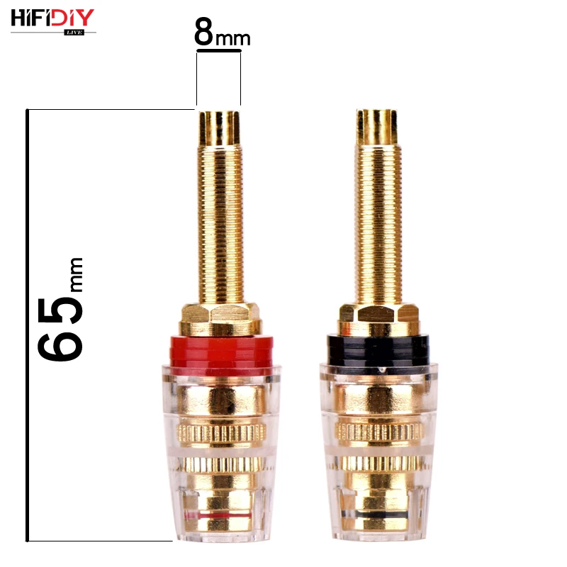 Color: WHITE, Bundle: Bundle 1 - HIFIDIY LIVE 2pcs speaker DIY terminal connector binding post HIFI amplifier Pure cupper Gold-plated Banana socket junction Box