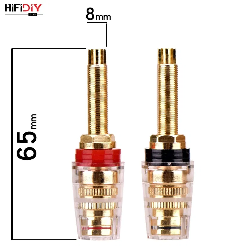 Color: WHITE, Bundle: Bundle 1 - HIFIDIY LIVE 2pcs speaker DIY terminal connector binding post HIFI amplifier Pure cupper Gold-plated Banana socket junction Box