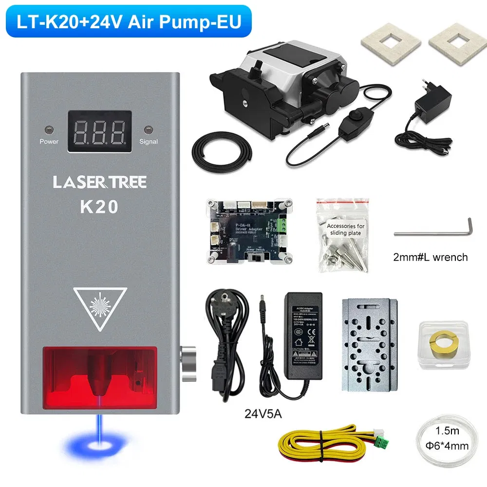 Color: Yellow, Size: XS, Ships From: CHINA - LASER TREE K20 20W Optical Power Laser Head with Air Assist TTL Blue Light Module for Laser Machine Cutting Engraving DIY Tools