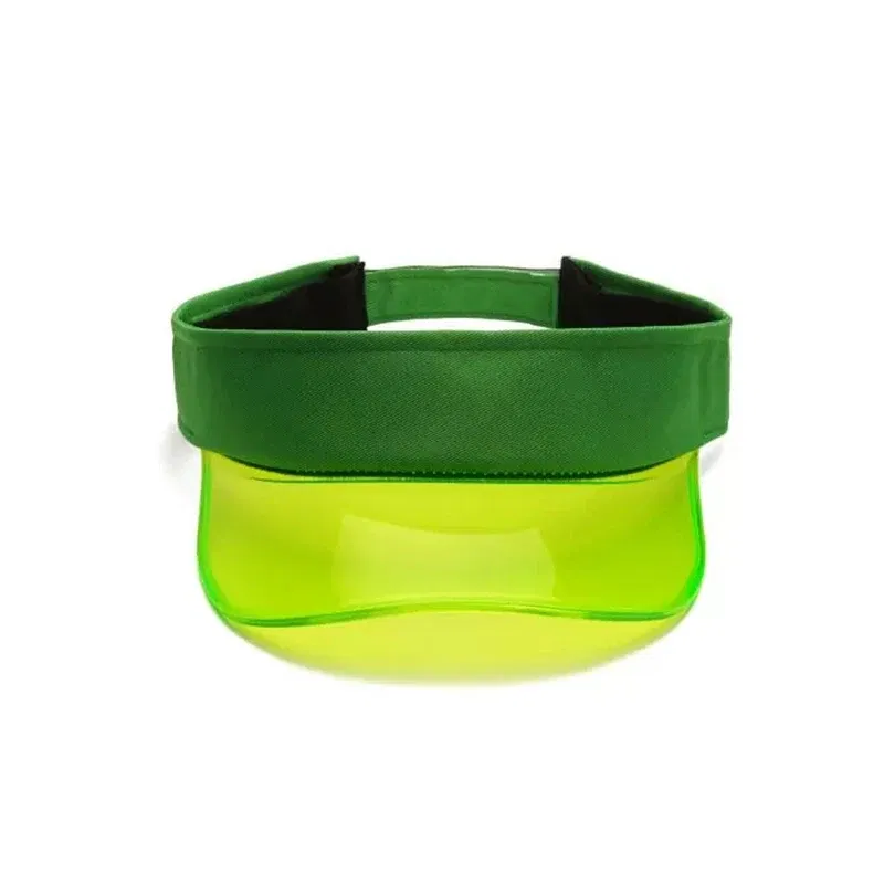 Color: Green, Size: One Size - Summer Outdoor Empty Top Sun Hat Transparent Plastic UV Protection Unisex Retro Tennis Golf Hat Solid Men Women Caps 56-59cm