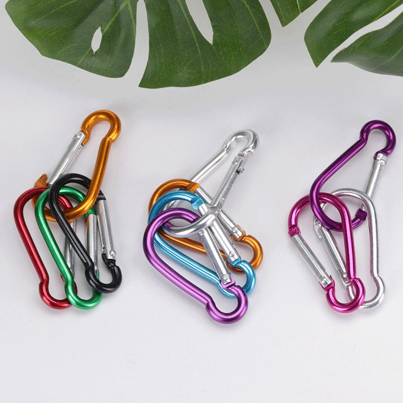 Survival Outdoor Aluminum Carabiner Clip Travel Climbing Keychain Lock Accessories Mini D Shape Safe Buckles Backpack Hook Tools