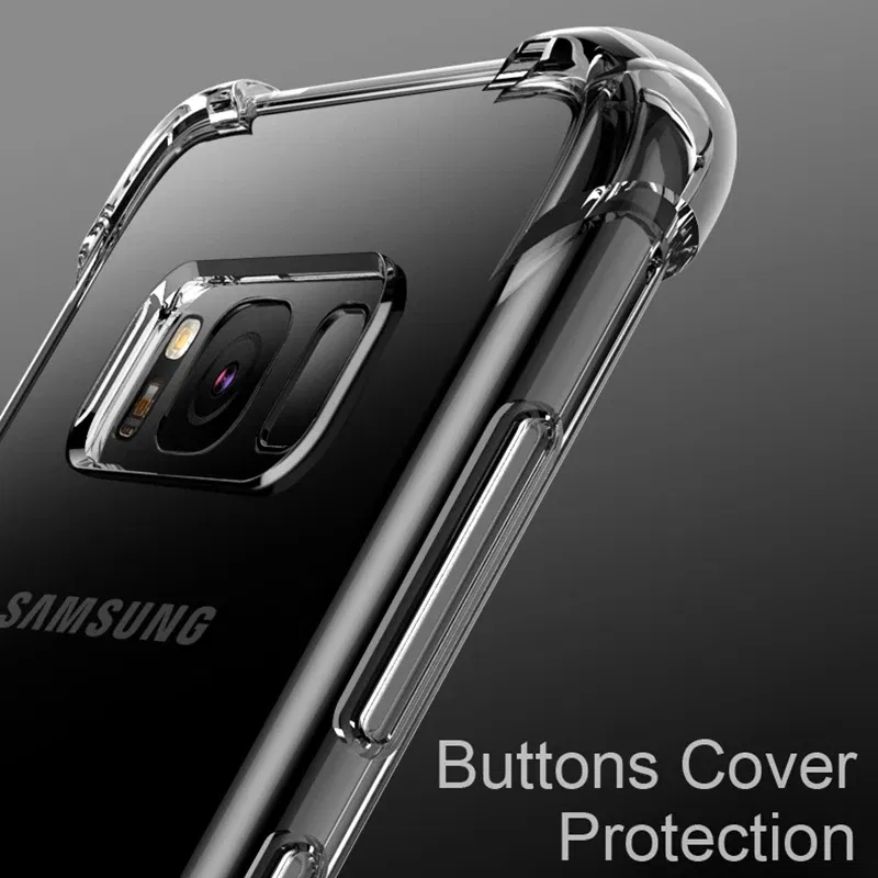 Material: EVA - Clear Case For Samsung Galaxy S20 S21 FE S22 S10 S9 S8 Plus S10E Note 8 9 10 20 Plus ShockProof Transparent Soft Cover Case
