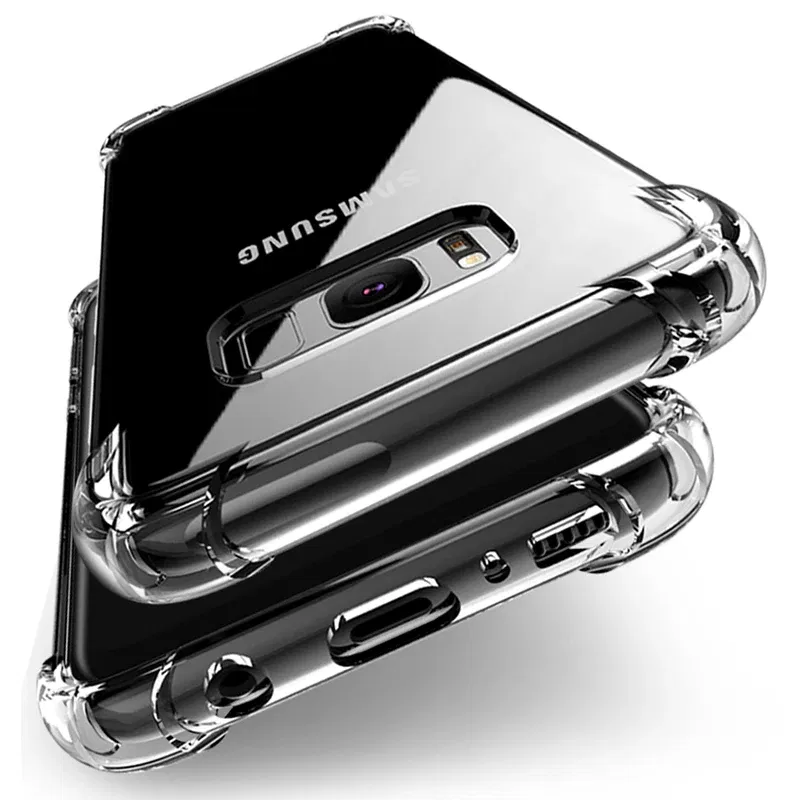 Material: EVA - Clear Case For Samsung Galaxy S20 S21 FE S22 S10 S9 S8 Plus S10E Note 8 9 10 20 Plus ShockProof Transparent Soft Cover Case