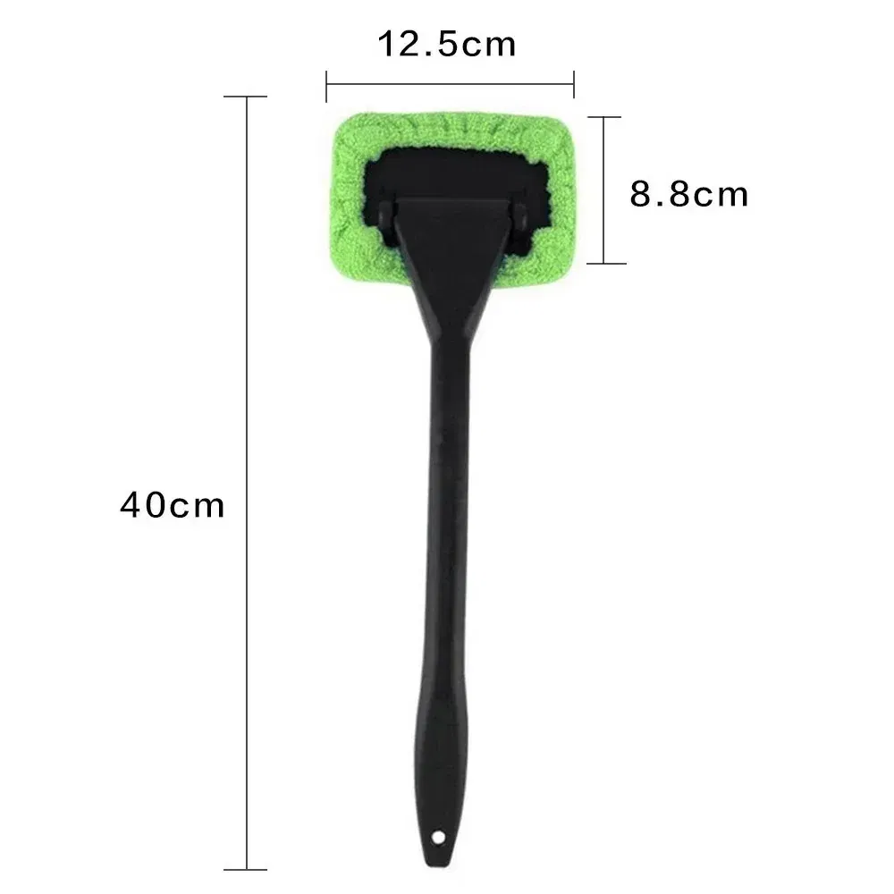 Color: Blue - Car Windshield Cleaning Brush Kit Car Window Wiper Home Glass Defogging Dust Towel With Long Handle Cleaner Brush Washing Tool