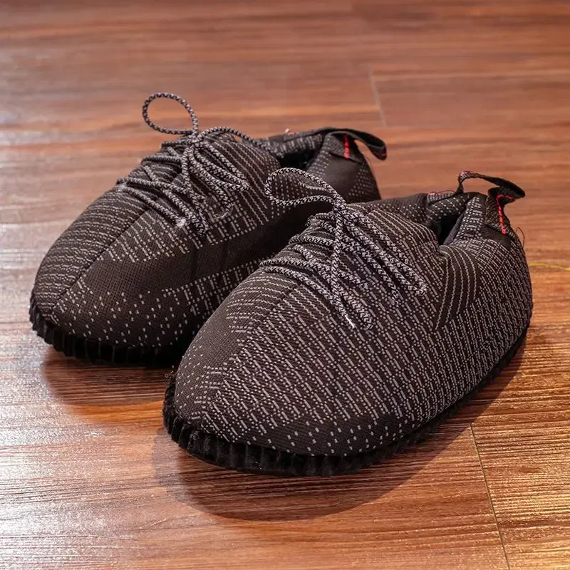 Color: ROYAL BLUE, Shoe Size: 19.5 - Unisex Winter Warm Home Slippers Women/Men Slides Striped House Sliders Lady Shoes Female One Size 36-44 Ladies Slipper